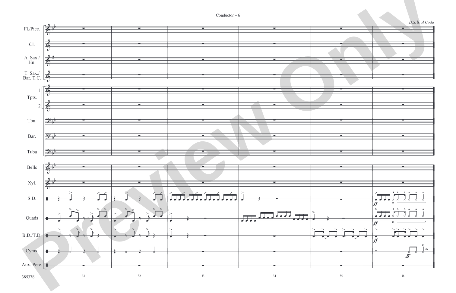 Finale (Don't Feed the Plants): Marching Band Conductor Score & Parts
