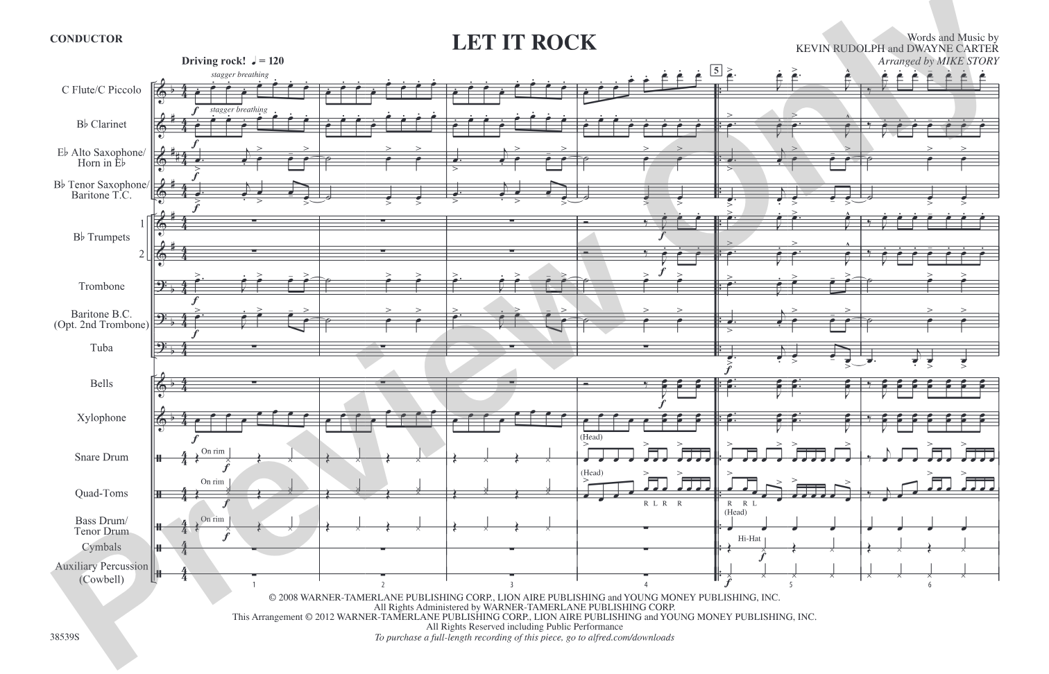 Let It Rock: Marching Band Conductor Score & Parts