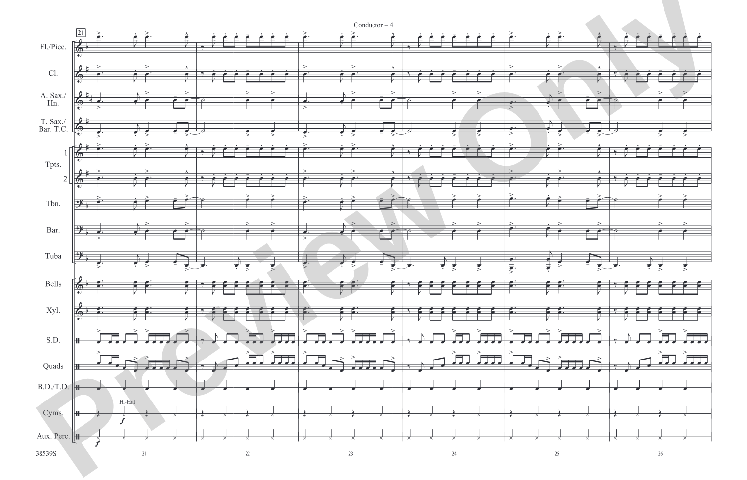 Let It Rock: Marching Band Conductor Score & Parts