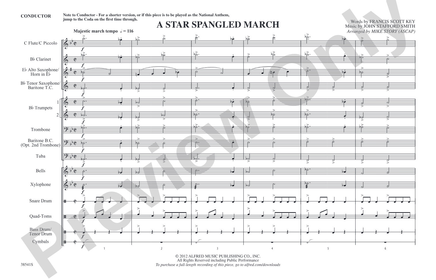 A Star-Spangled March: Marching Band Conductor Score & Parts