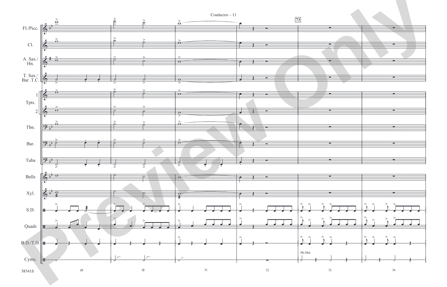 A Star-Spangled March: Marching Band Conductor Score & Parts