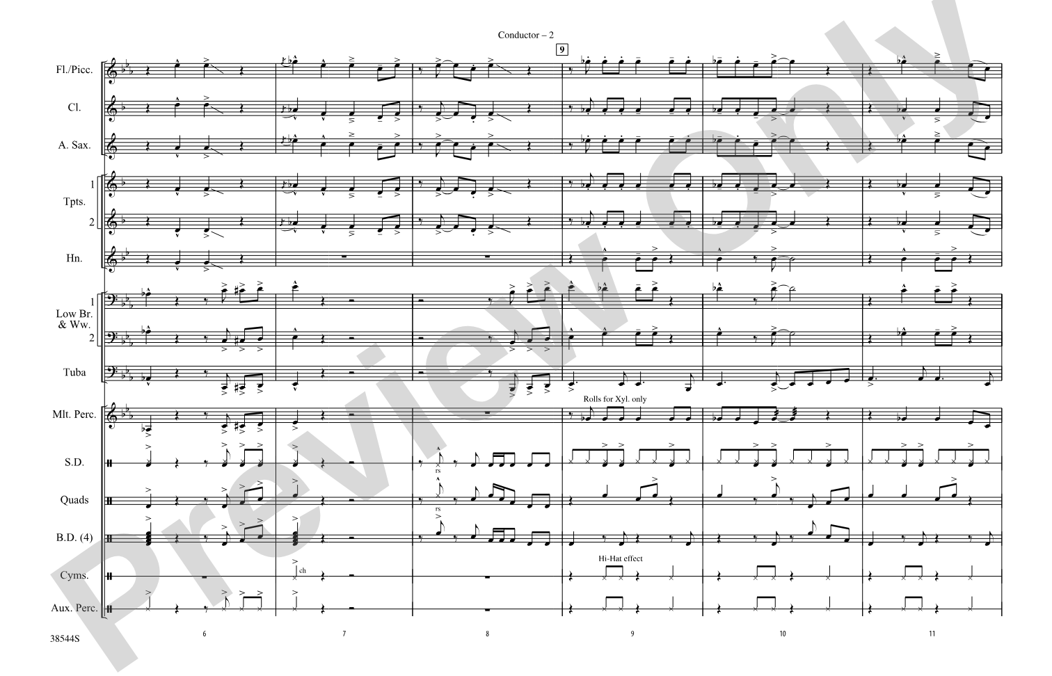 Great Balls of Fire: Marching Band Conductor Score & Parts