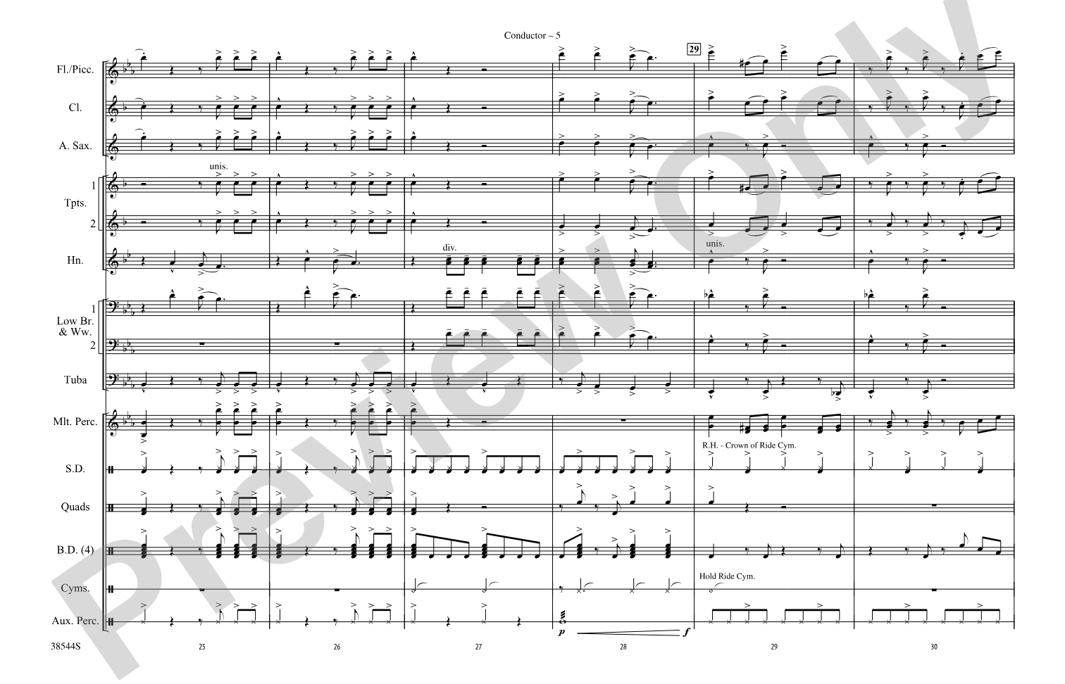 Great Balls of Fire: Marching Band Conductor Score & Parts
