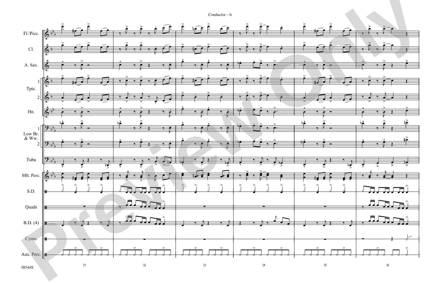 Great Balls of Fire: Marching Band Conductor Score & Parts