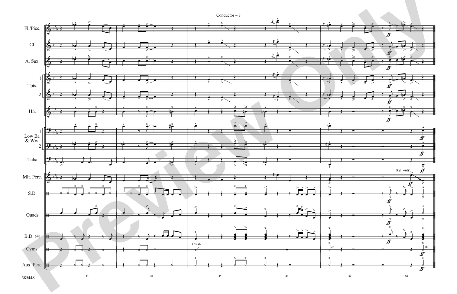 Great Balls of Fire: Marching Band Conductor Score & Parts