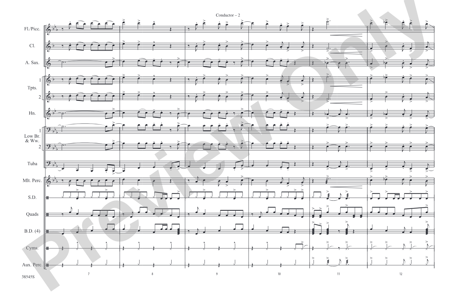 Rock and Roll All Nite: Marching Band Conductor Score & Parts