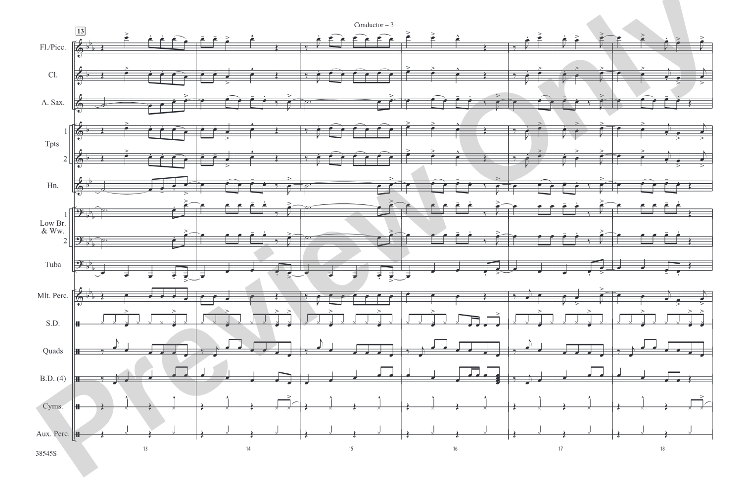 Rock and Roll All Nite: Marching Band Conductor Score & Parts