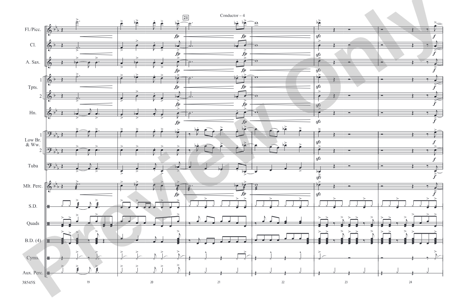 Rock and Roll All Nite: Marching Band Conductor Score & Parts