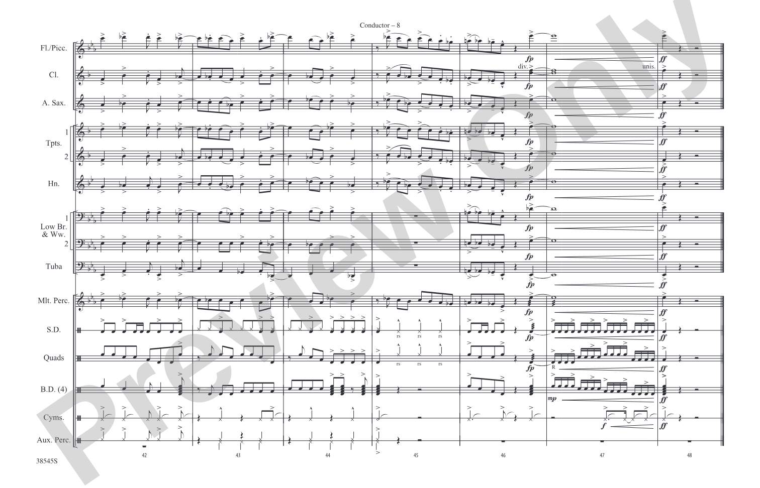 Rock and Roll All Nite: Marching Band Conductor Score & Parts