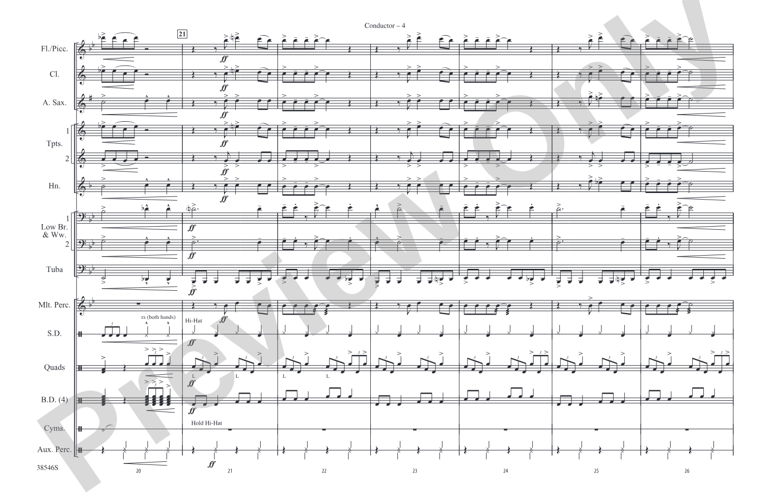 Can't Get Enough (Of Your Love): Marching Band Conductor Score & Parts