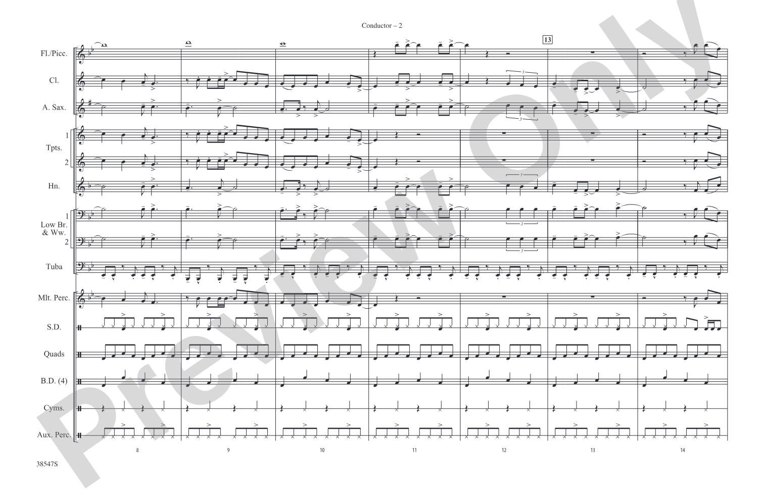 The Edge of Glory: Marching Band Conductor Score & Parts