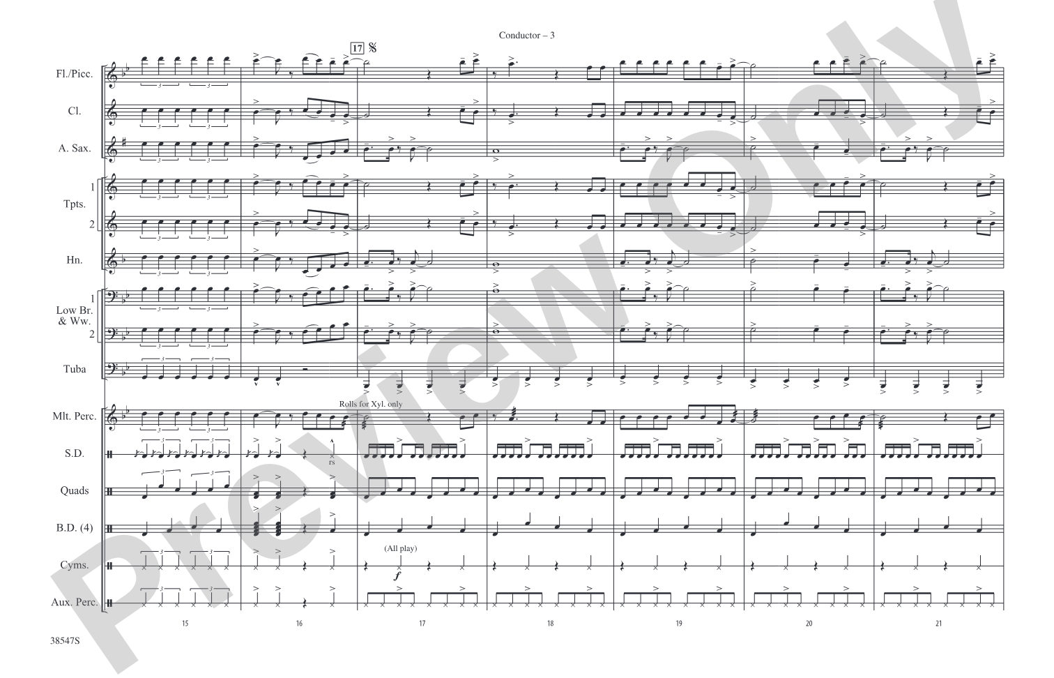 The Edge of Glory: Marching Band Conductor Score & Parts