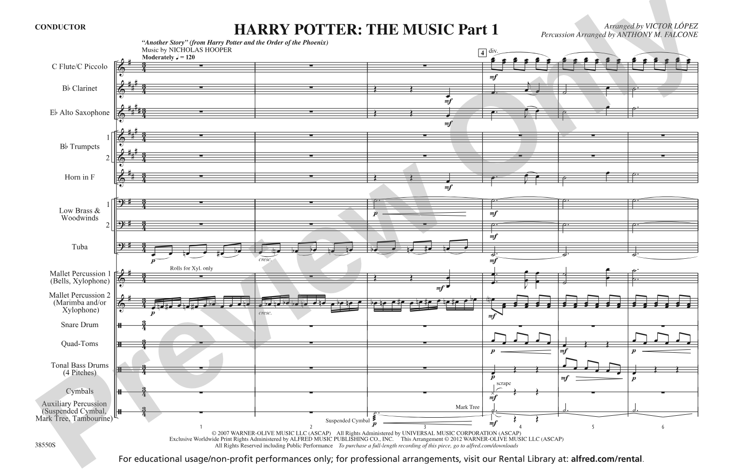 Harry Potter: The Music, Part 1: Marching Band Conductor Score & Parts