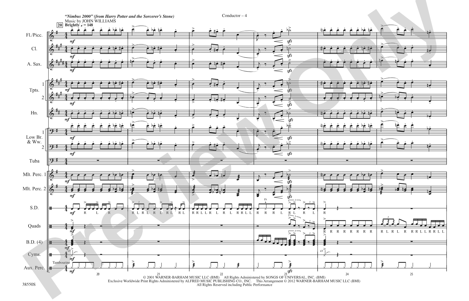 Harry Potter: The Music, Part 1: Marching Band Conductor Score & Parts