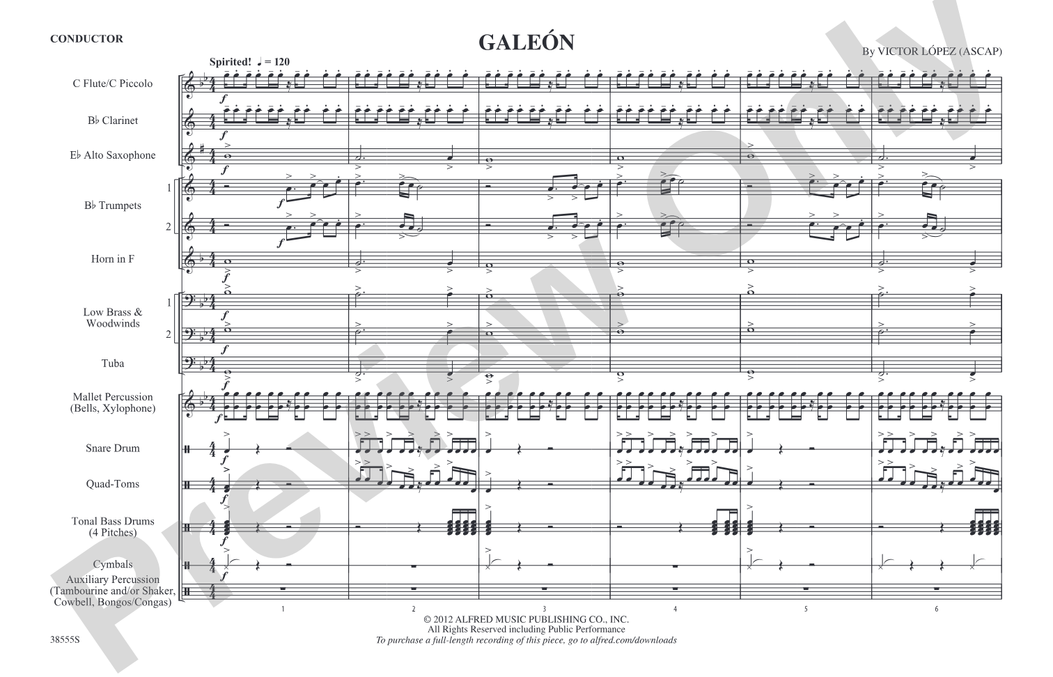 Galeón: Marching Band Conductor Score & Parts