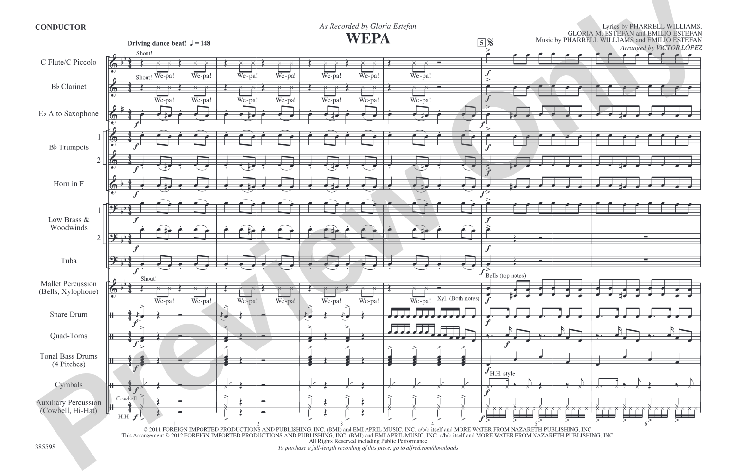 Wepa: Marching Band Conductor Score & Parts