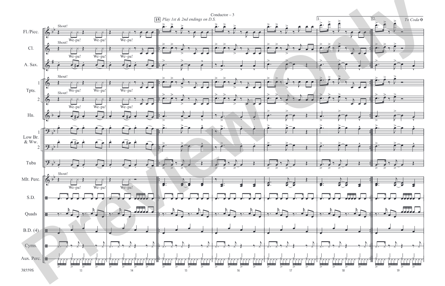 Wepa: Marching Band Conductor Score & Parts