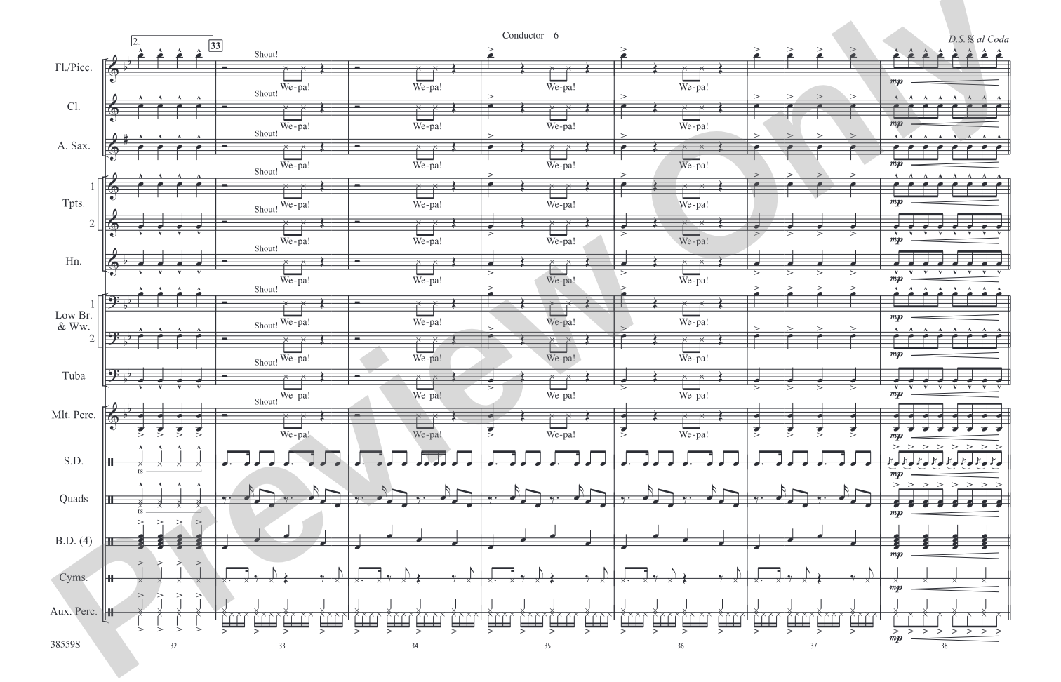 Wepa: Marching Band Conductor Score & Parts