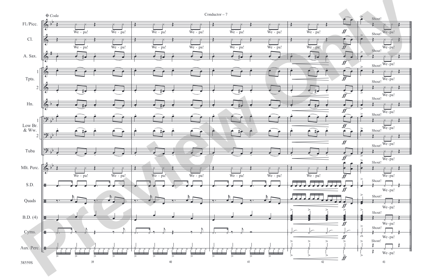 Wepa: Marching Band Conductor Score & Parts