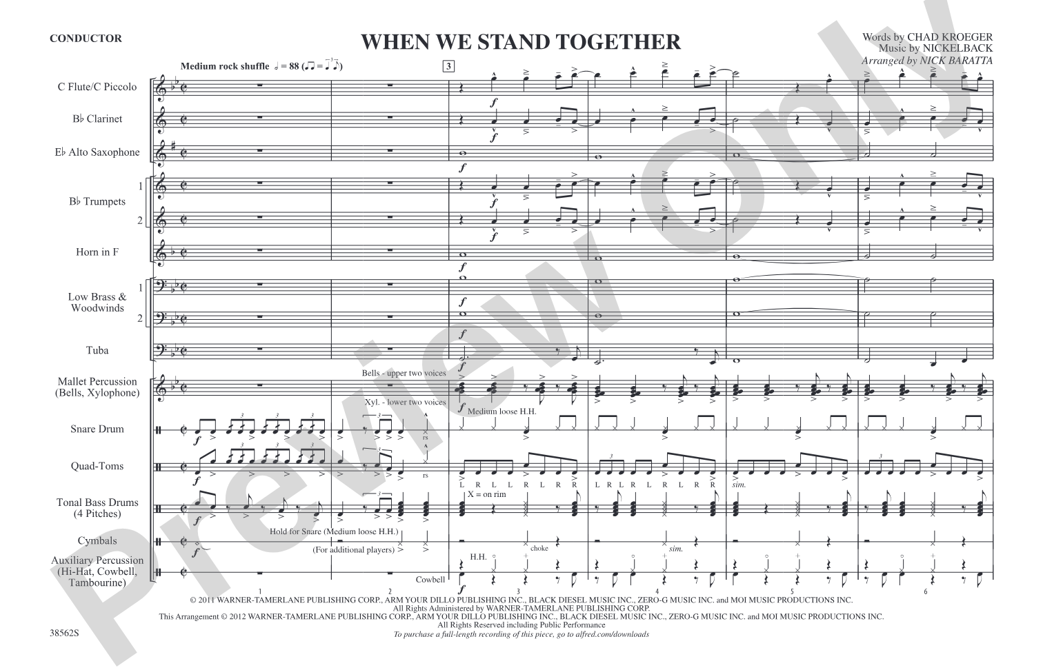 When We Stand Together: Score