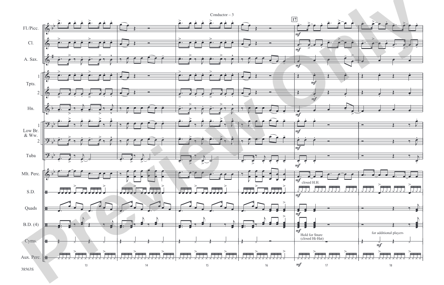 Super Bass: Marching Band Conductor Score & Parts