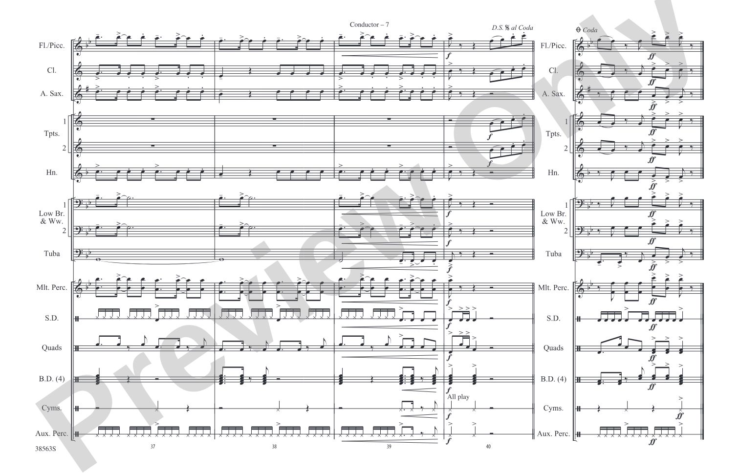 Super Bass: Marching Band Conductor Score & Parts