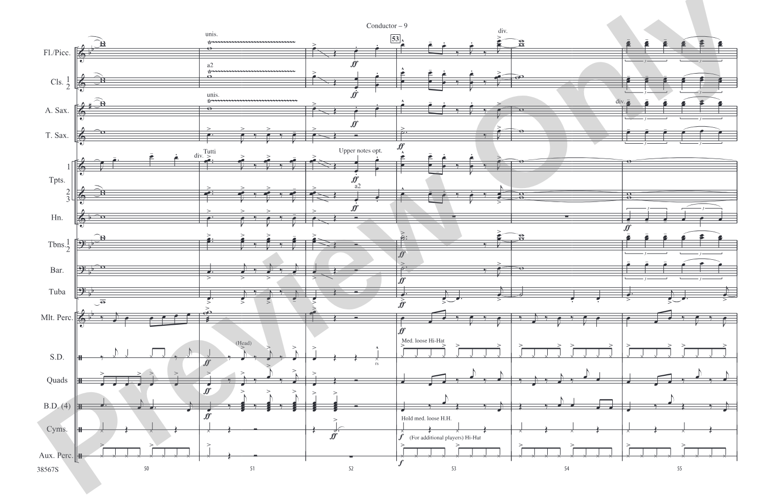 Land of Make Believe: Marching Band Conductor Score & Parts