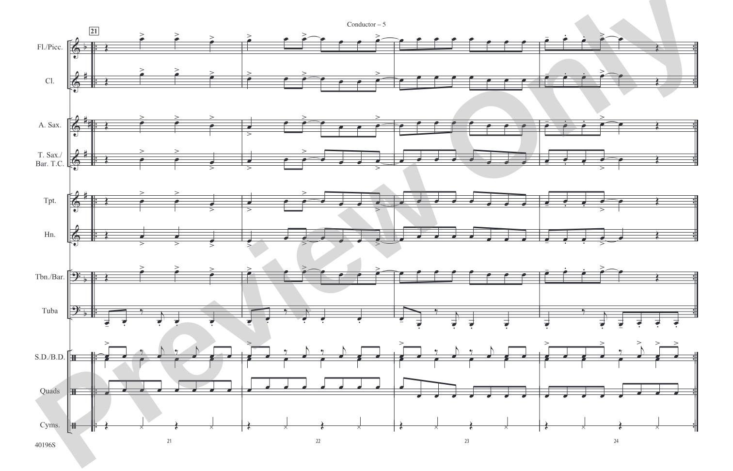 Part of Me: Marching Band Conductor Score & Parts