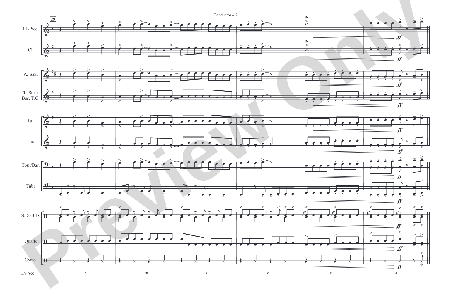 Part of Me: Marching Band Conductor Score & Parts