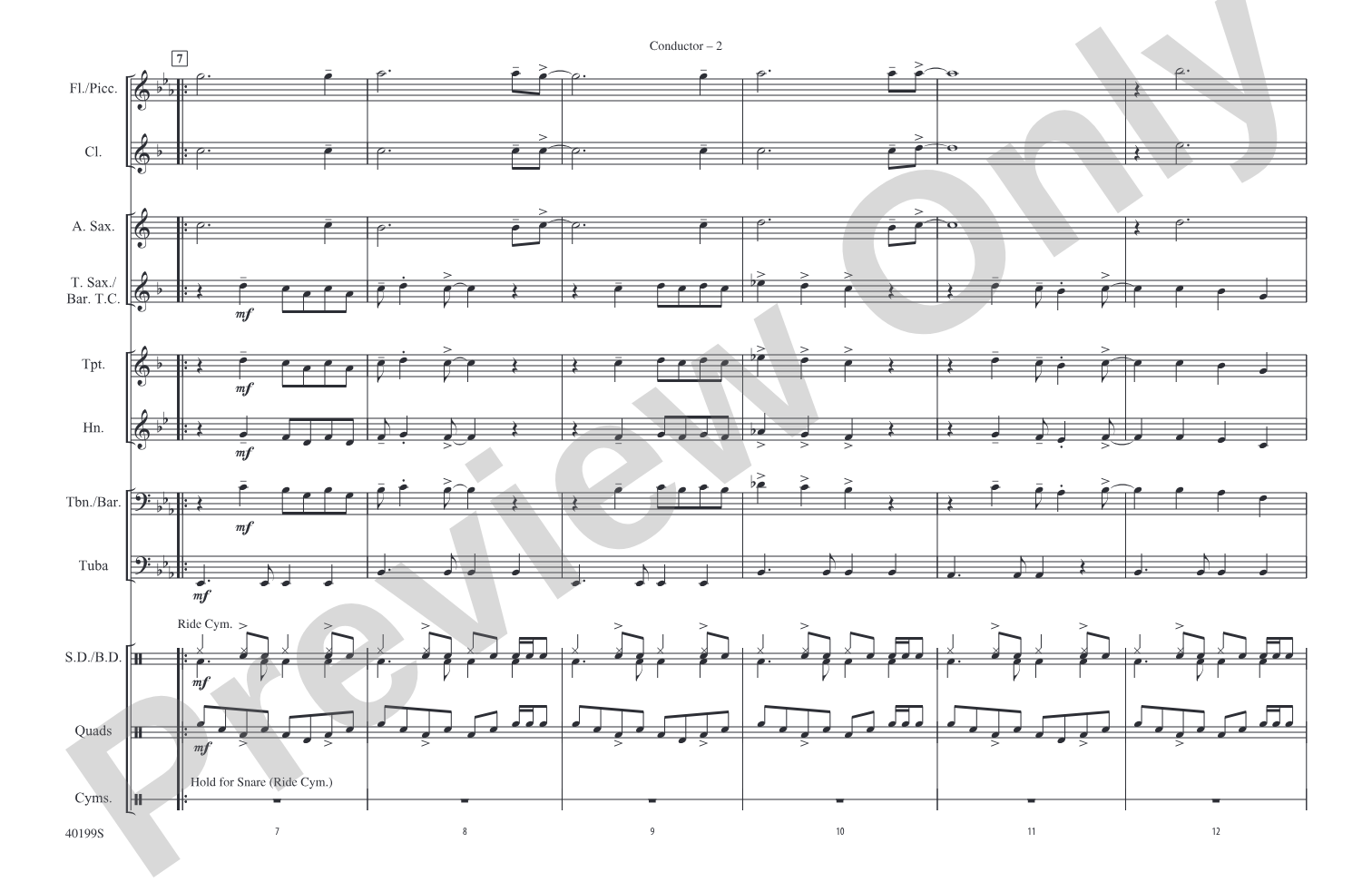 Rock and Roll All Nite: Marching Band Conductor Score & Parts