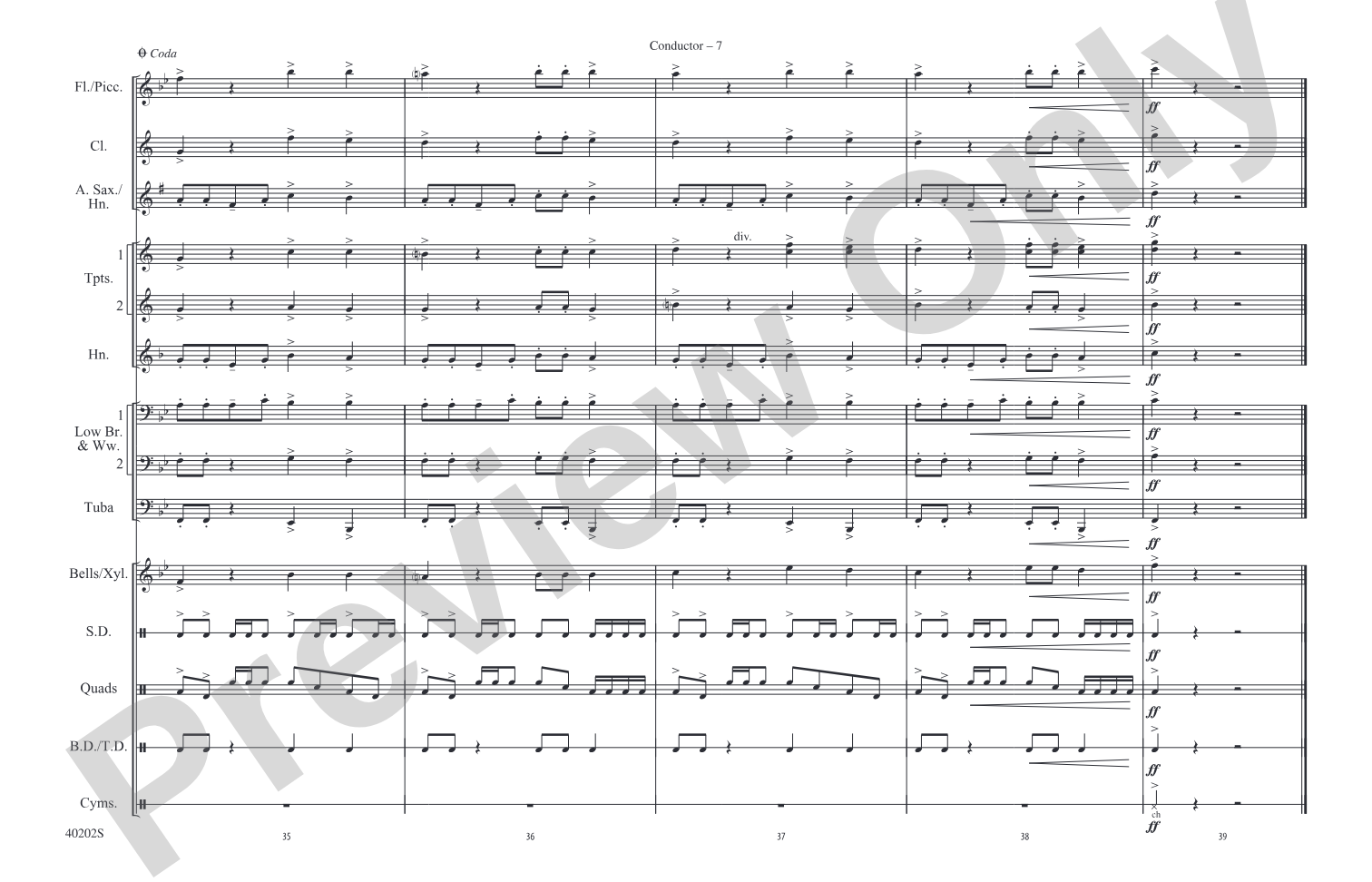 Ghostbusters: Marching Band Conductor Score & Parts