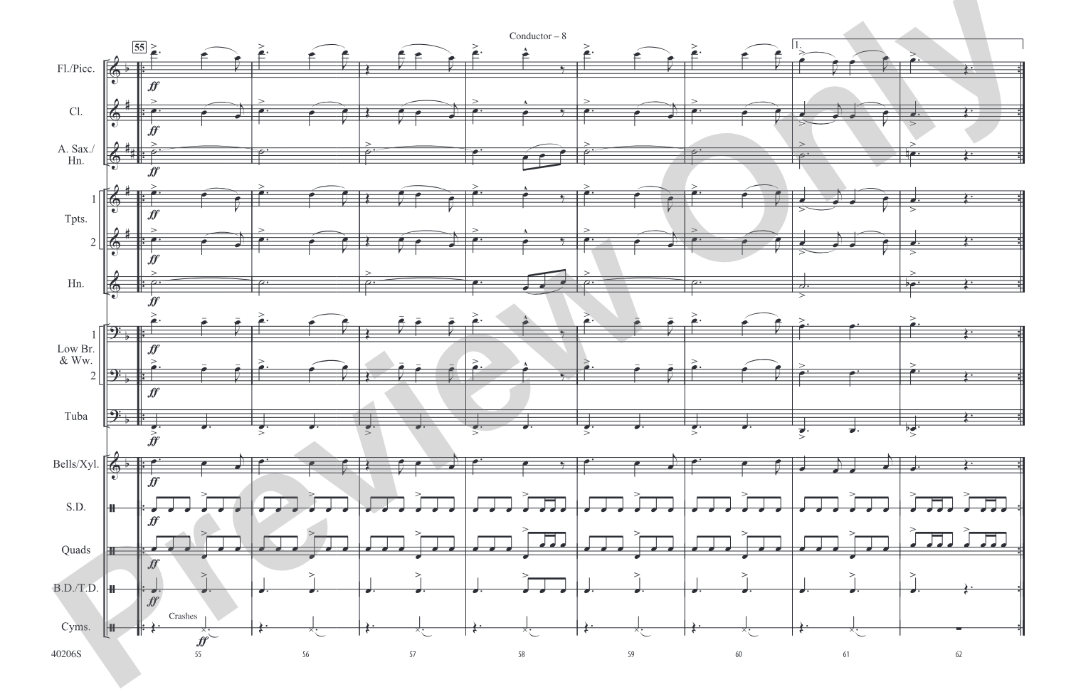 Lovin', Touchin', Squeezin': Marching Band Conductor Score & Parts