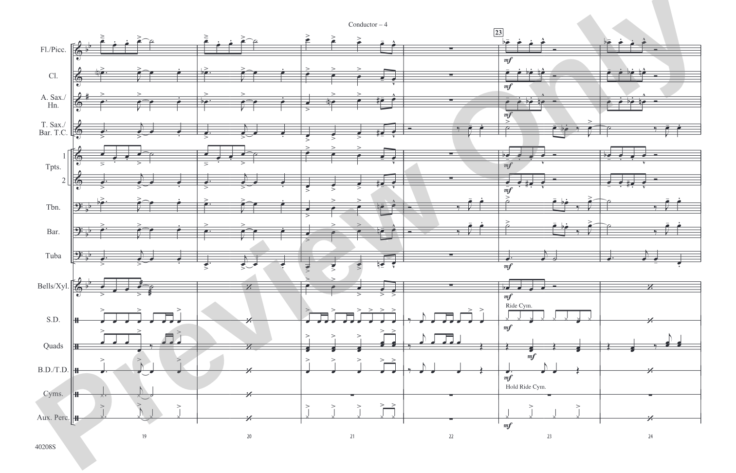 I Saw Her Standing There: Marching Band Conductor Score & Parts