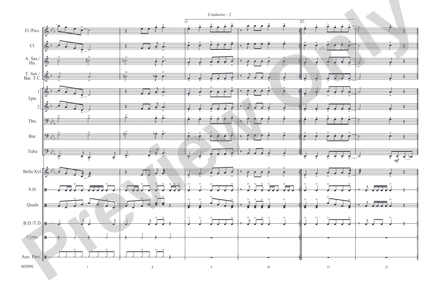 Hey! Baby! (from Dirty Dancing): Marching Band Conductor Score & Parts