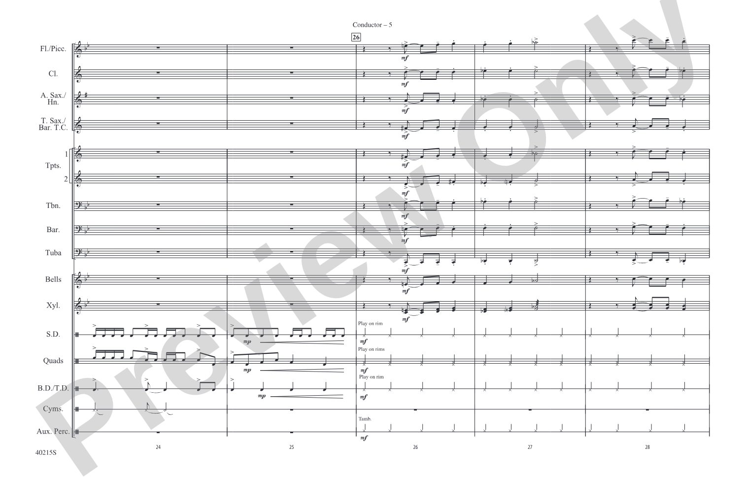 El Tiburón: Marching Band Conductor Score & Parts
