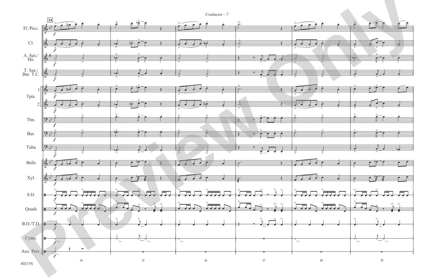 El Tiburón: Marching Band Conductor Score & Parts