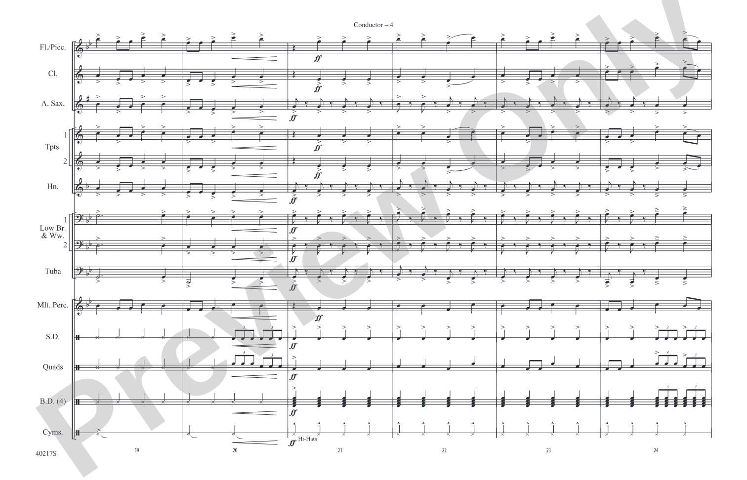 Right Round: Marching Band Conductor Score & Parts