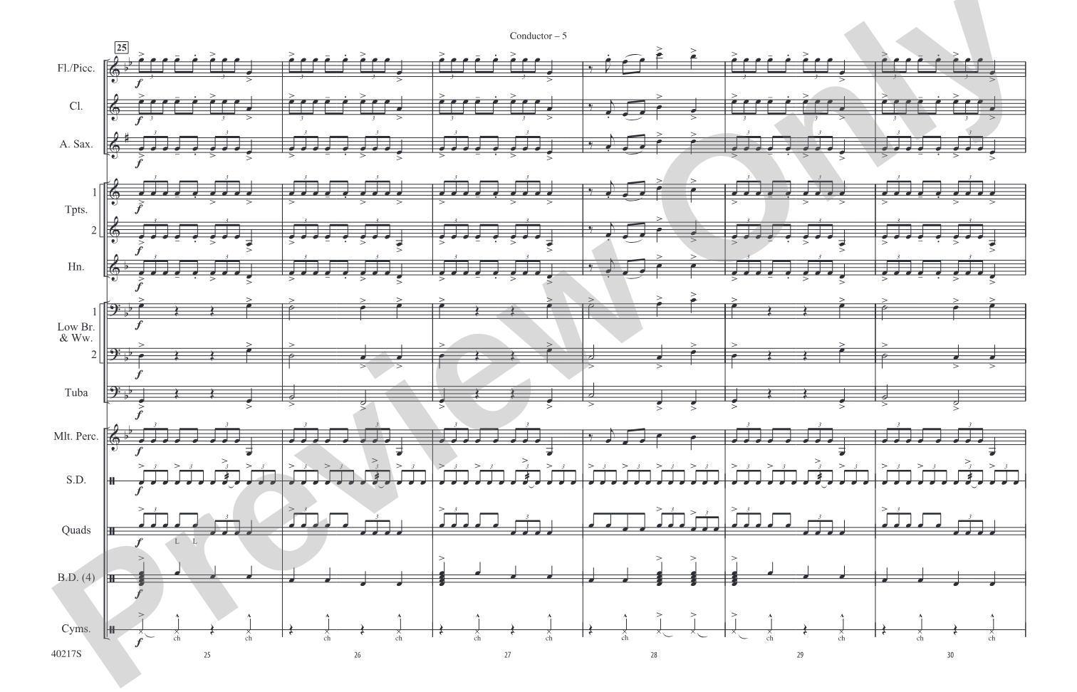Right Round: Marching Band Conductor Score & Parts