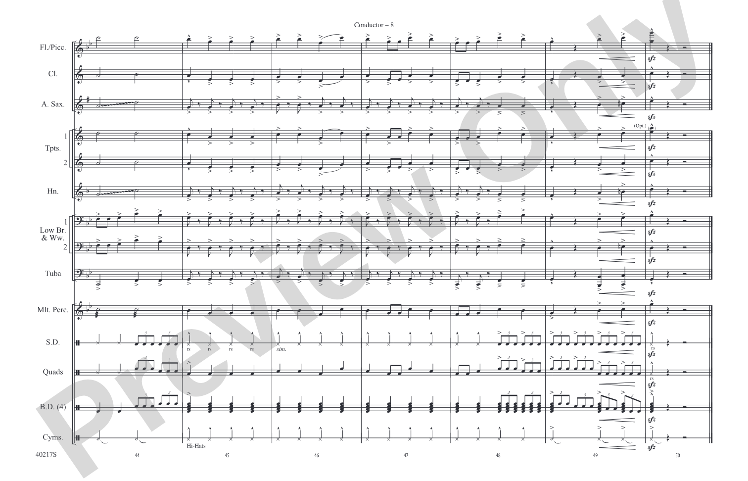 Right Round: Marching Band Conductor Score & Parts