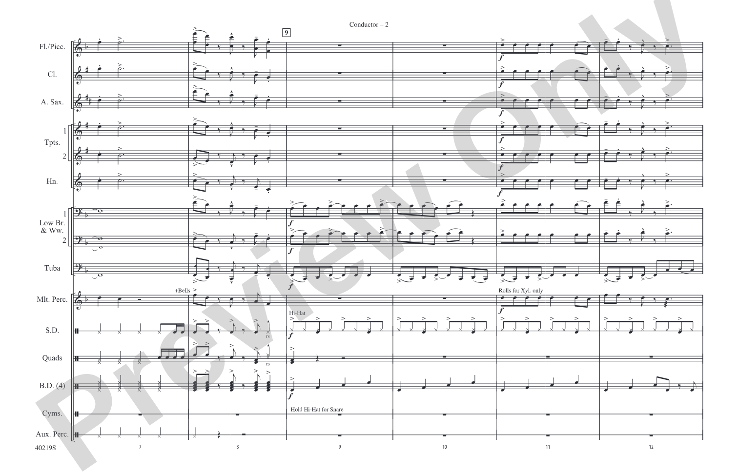 Rockin' Down the Highway: Marching Band Conductor Score & Parts