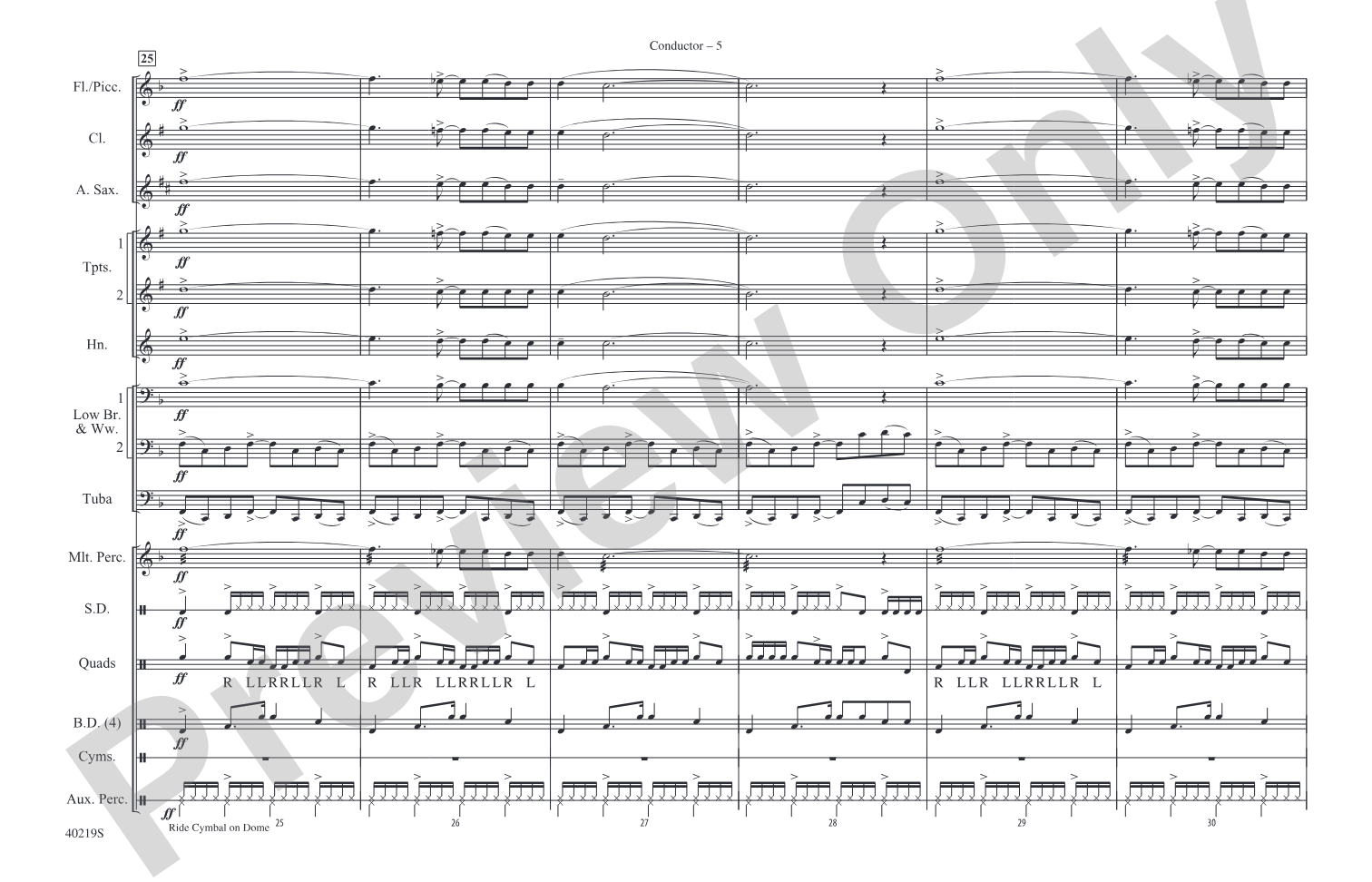 Rockin' Down the Highway: Marching Band Conductor Score & Parts
