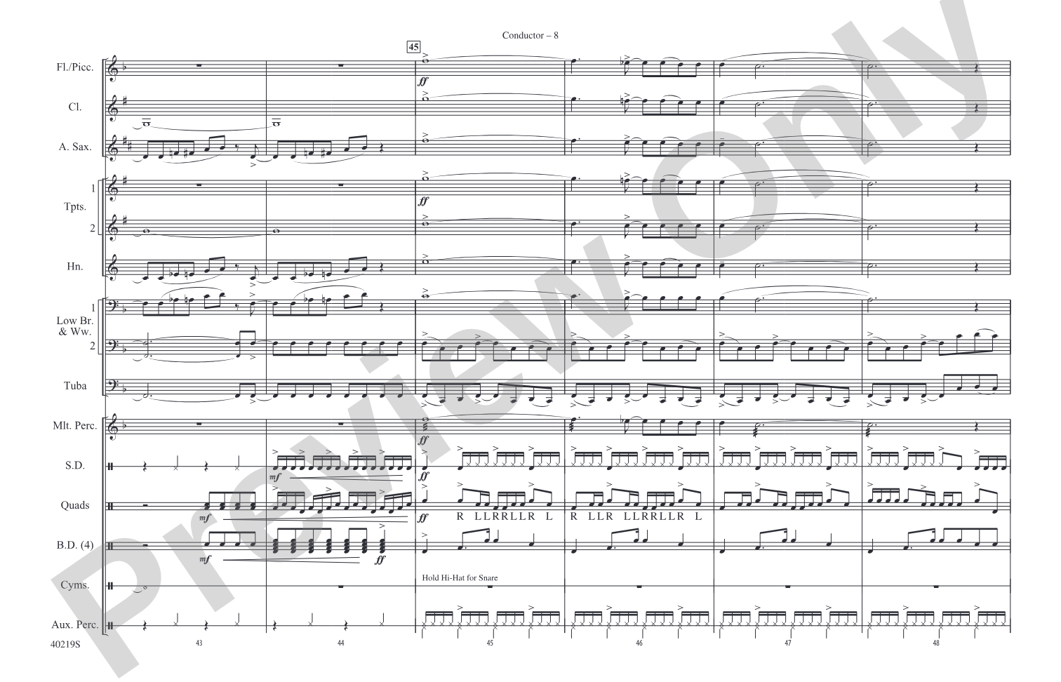 Rockin' Down the Highway: Marching Band Conductor Score & Parts
