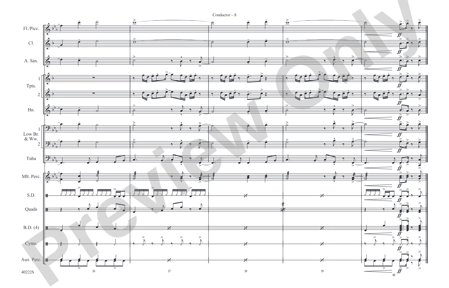 Bad Girls: Marching Band Conductor Score & Parts