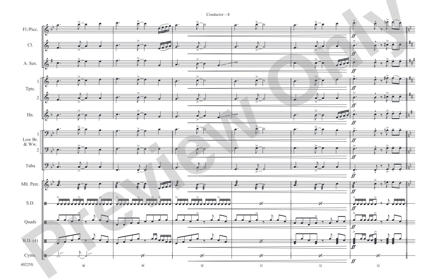 Dumb Love: Marching Band Conductor Score & Parts