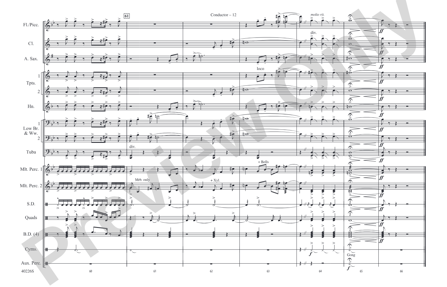 James Bond Theme: Marching Band Conductor Score & Parts