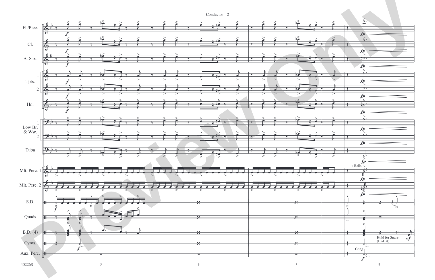 James Bond Theme: Marching Band Conductor Score & Parts