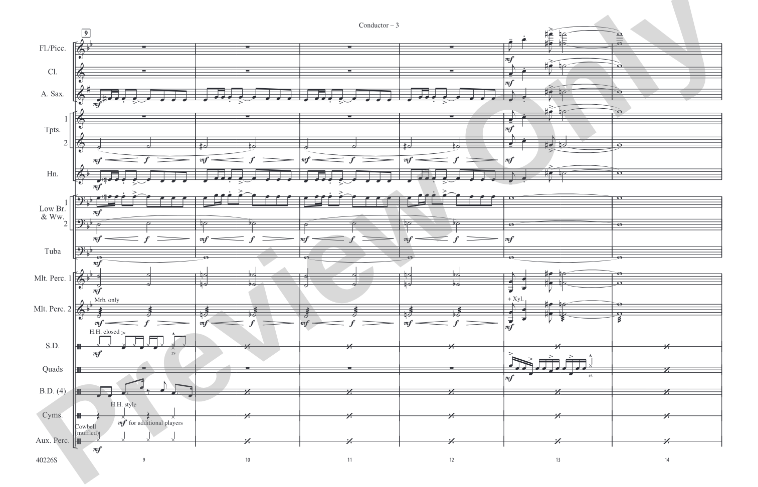 James Bond Theme: Marching Band Conductor Score & Parts