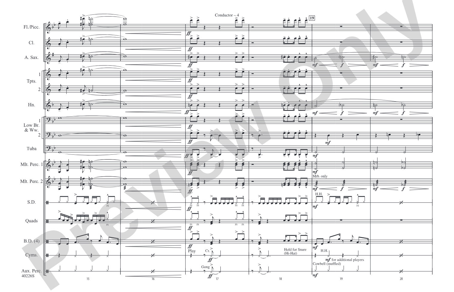 James Bond Theme: Marching Band Conductor Score & Parts