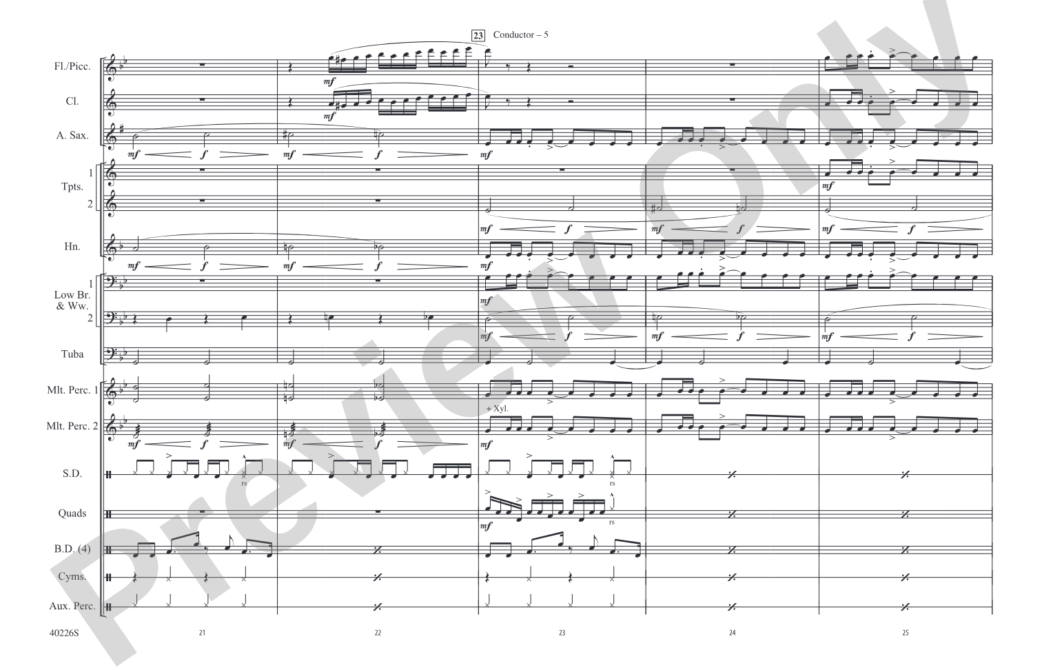 James Bond Theme: Marching Band Conductor Score & Parts
