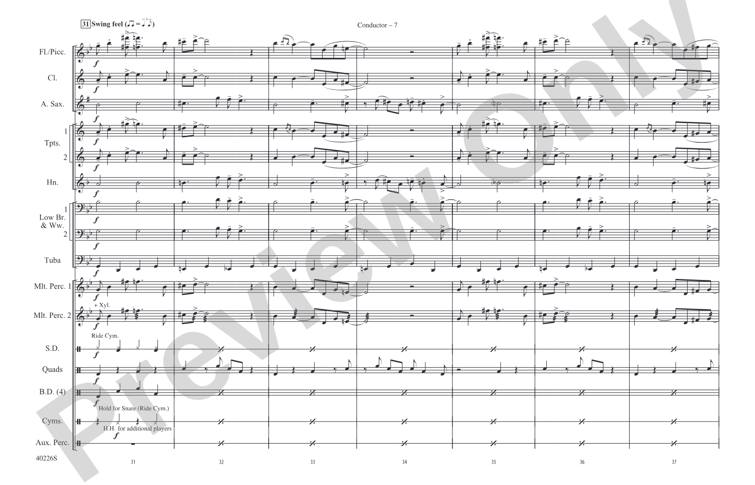 James Bond Theme: Marching Band Conductor Score & Parts